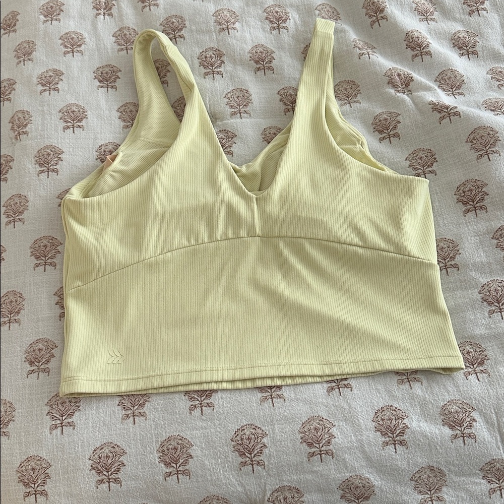Target Pale Yellow Ribbed V-Neck Muscle Tank - Picture 2 of 2
